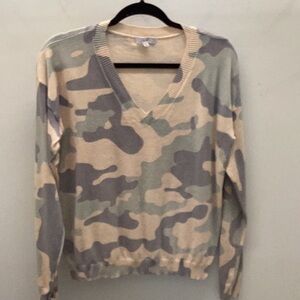 Camouflage V-Neck Sweater